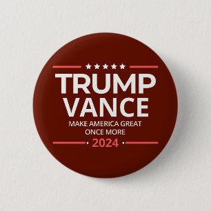 Trump Vance 2024, Amerika wieder groß Button