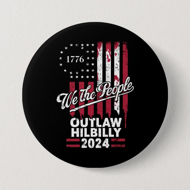 Trump Vance 2024 Donald Trump verwirft Hillbilly Button (Vorderseite)