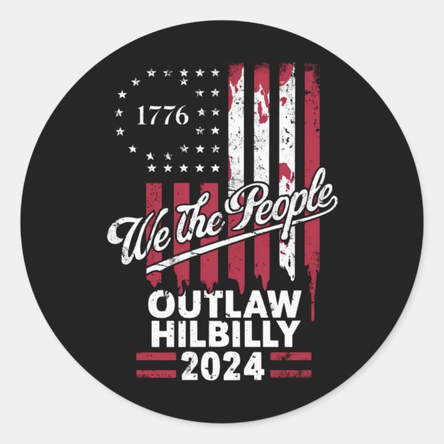 Trump Vance 2024 Donald Trump verwirft Hillbilly Runder Aufkleber (Vorderseite)