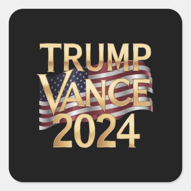 Trump Vance 2024: Eine kühne Vision für Amerika Quadratischer Aufkleber (Vorderseite)