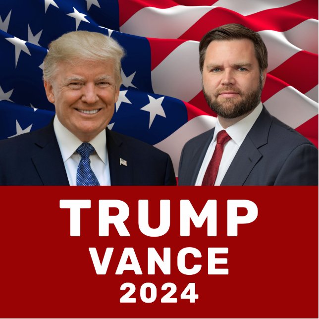 Trump Vance 2024 Freistehende Fotoskulptur (Vorne)