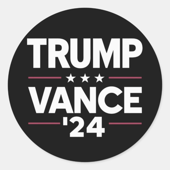Trump Vance 2024 für die Präsidentschaftswahl in d Runder Aufkleber (Vorderseite)