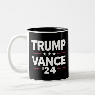 Trump Vance 2024 Für Präsident Vizepräsident USA W Zweifarbige Tasse