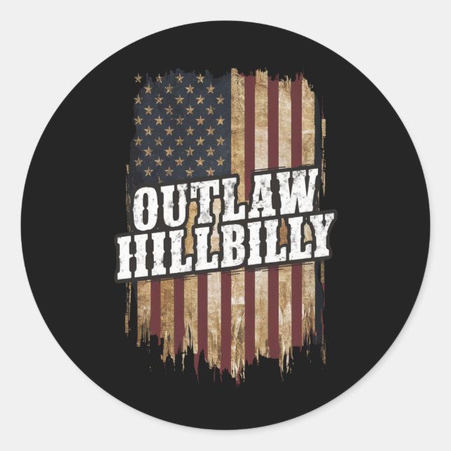 Trump Vance 2024 J.D. Vance Outlaw Hillbilly Runder Aufkleber (Vorderseite)