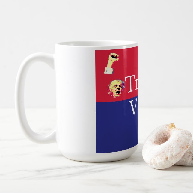 Trump Vance 2024 Kaffeetasse (Mit Donut)