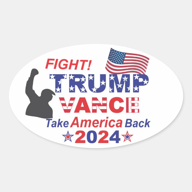 TRUMP VANCE 2024 OVALER AUFKLEBER (Vorderseite)