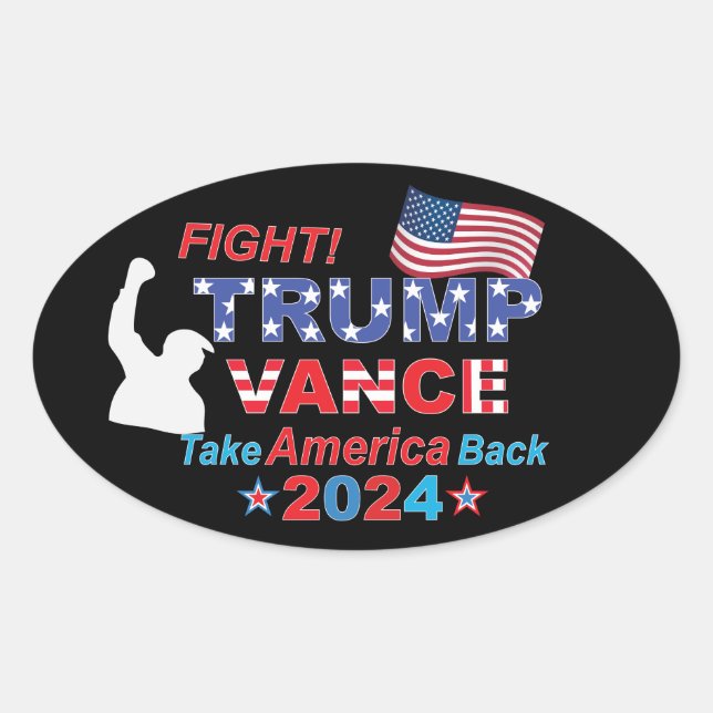 TRUMP VANCE 2024 OVALER AUFKLEBER (Vorderseite)
