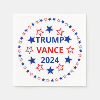Trump, Vance 2024 Paper Napkins, Standard Cocktail Serviette