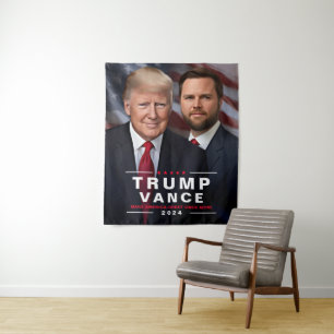 Trump Vance 2024 Politische Kampagne Wandteppich