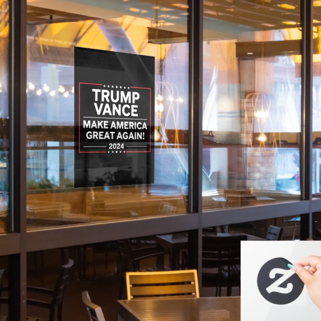 Trump Vance 2024 Präsident JD Vance Vice MAGA Fensteraufkleber (Restaurantfenster)