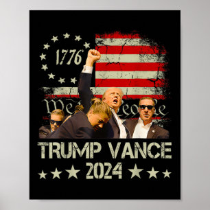 Trump Vance 2024 Präsident Trump Unterstützer Wied Poster