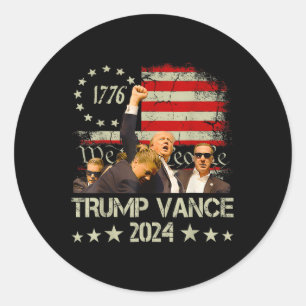 Trump Vance 2024 Präsident Trump Unterstützer Wied Runder Aufkleber