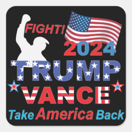 TRUMP VANCE 2024 QUADRATISCHER AUFKLEBER