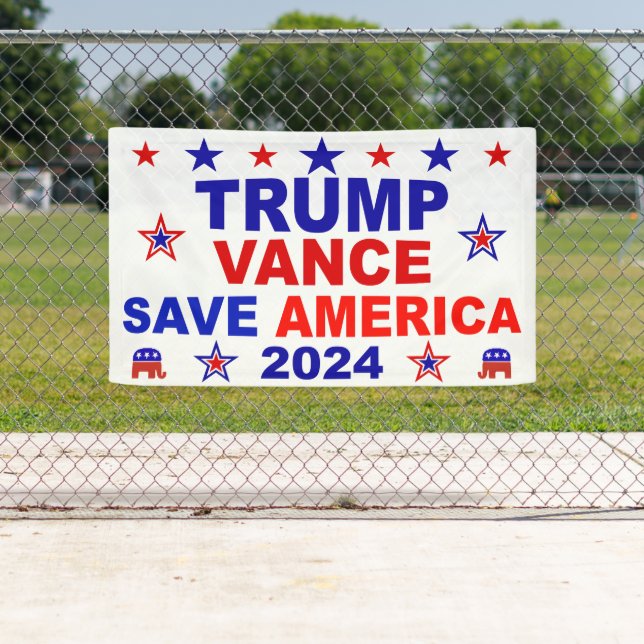 Trump Vance 2024 Rettete Amerika Banner (Insitu)