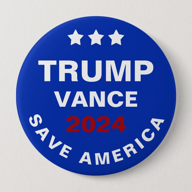 Trump Vance 2024 Rettete Amerika Button (Vorderseite)