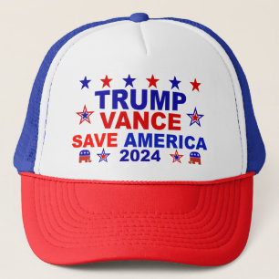 Trump Vance 2024 Rettete Amerika Truckerkappe