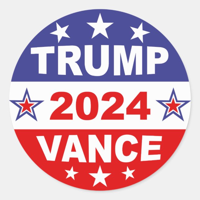 TRUMP VANCE 2024 RUNDER AUFKLEBER (Vorderseite)