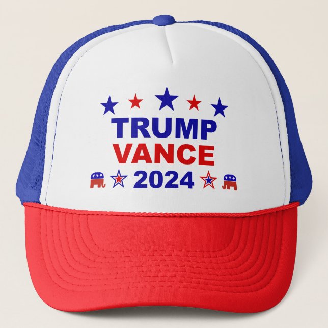 Trump Vance 2024 Truckerkappe (Vorderseite)