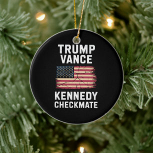 Trump Vance 2024 Trump Vance Kennedy Schachmatt Keramik Ornament