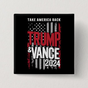 Trump Vance 2024 US-Flagge Nimm Amerika zurück Button
