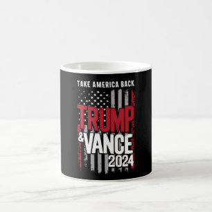 Trump Vance 2024 US-Flagge Nimm Amerika zurück Kaffeetasse