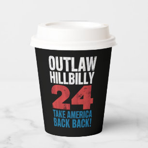 Trump Vance 2024 verwirft Hillbilly-US-Flagge Vint Pappbecher