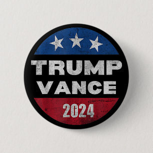 Trump Vance 2024 Vizepräsident VP Wahl Retro  Button