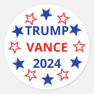 Trump, Vance 2024-Wahlaufkleber Runder Aufkleber