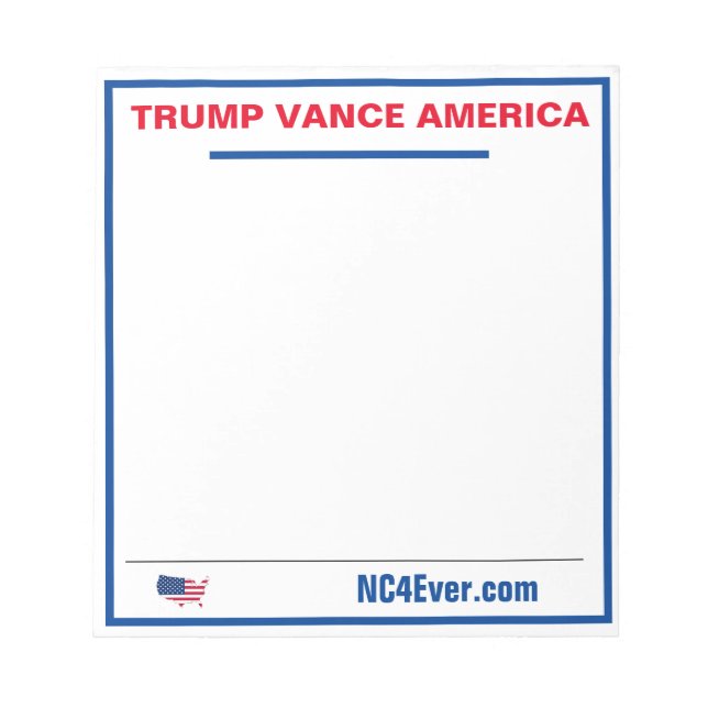 TRUMP VANCE AMERICA Notepad Notizblock (Vorderseite)