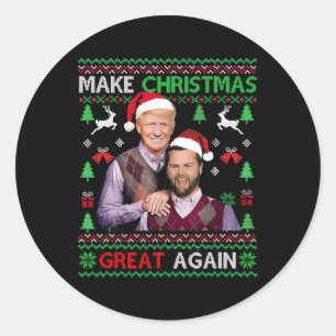 Trump Vance Brothers Funny Make Christmas Great As Runder Aufkleber