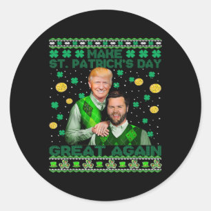 Trump Vance Brothers Funny St Patrick's Day Ugly S Runder Aufkleber