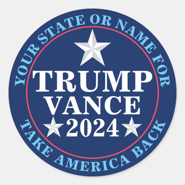 Trump Vance Coole Präsidentschaftswahl 2024 Runder Aufkleber (Vorderseite)