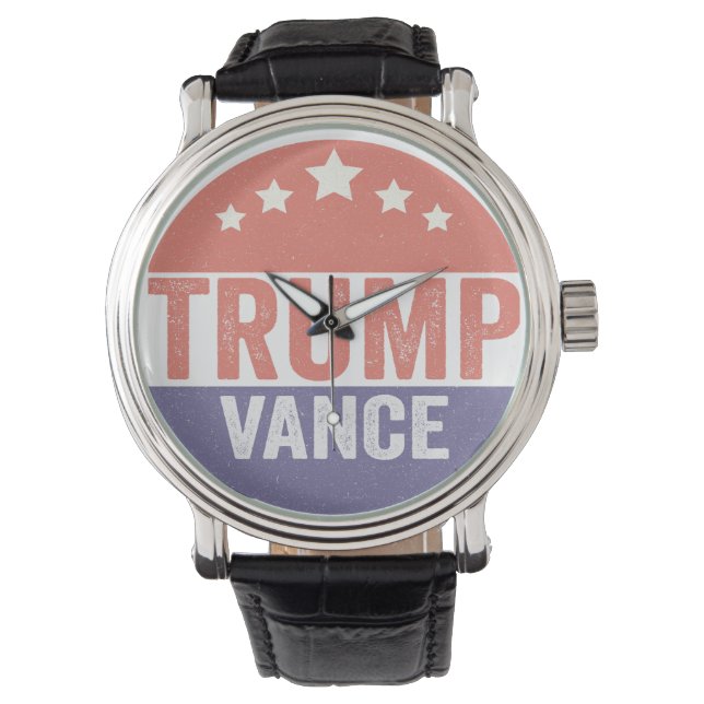 Trump Vance Election Ugly Christmas Sweater Armbanduhr (Vorderseite)