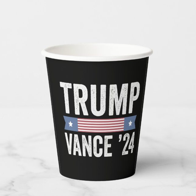 Trump Vance Election Ugly Christmas Sweater Pappbecher (Vorderseite)