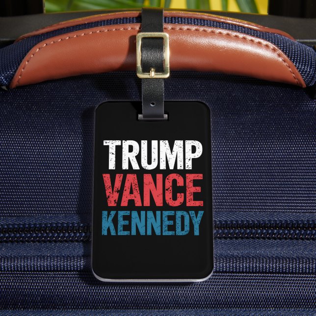 Trump Vance Kennedy 2024 Wahl Gepäckanhänger (Vorderseite Insitu 2)