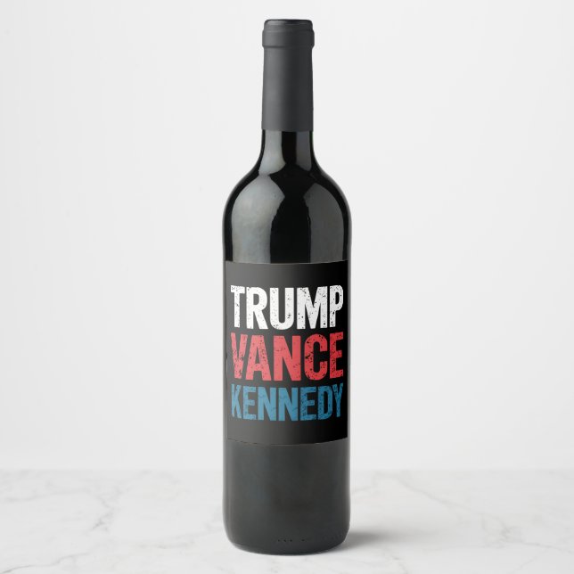 Trump Vance Kennedy 2024 Wahl Weinetikett (Vorderseite)