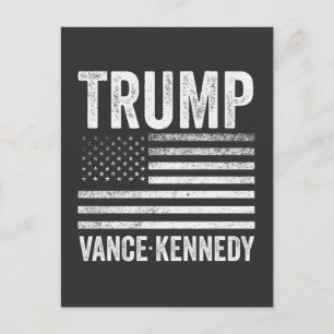 Trump Vance Kennedy Election 2024 American Flag Postkarte