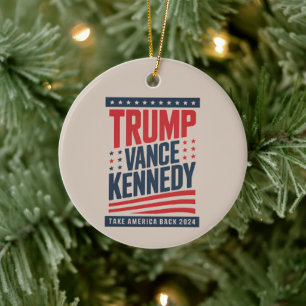 Trump Vance Kennedy Holt Amerika zurück 2024  Keramik Ornament