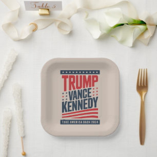 Trump Vance Kennedy Holt Amerika zurück 2024  Pappteller