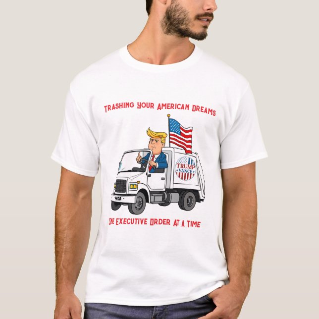 Trump Vance MAGA Trash Truck T-Shirt (Vorderseite)