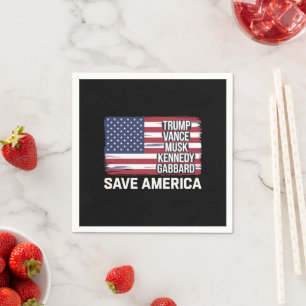 Trump Vance Musk Kennedy Gabbard 2024 Rettete Amer Serviette