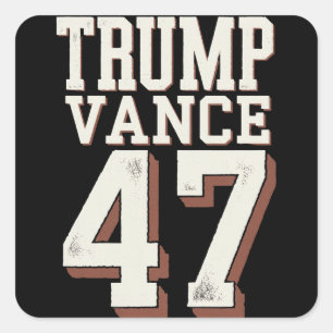 Trump Vance Präsident Vintag Trump gewinnt Quadratischer Aufkleber