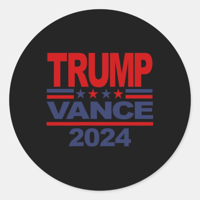 Trump Vance Präsidentschaftswahl Front und Back Runder Aufkleber (Vorderseite)