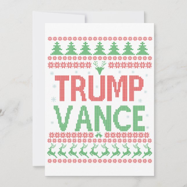 Trump Vance Republikaner Ugly Christmas Sweater Xm Einladung (Vorderseite)