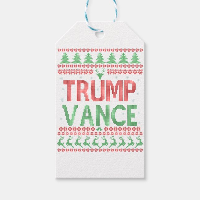 Trump Vance Republikaner Ugly Christmas Sweater Xm Geschenkanhänger (Vorderseite)