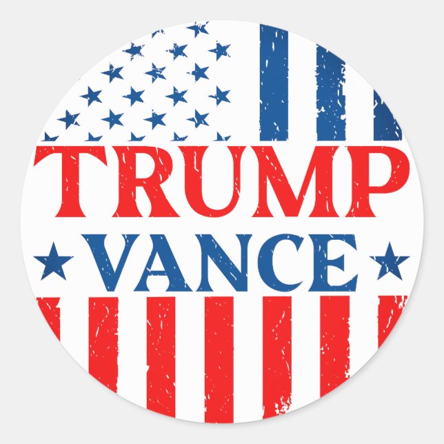 Trump Vance Runder Aufkleber (Vorderseite)