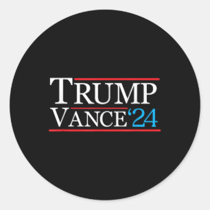 Trump Vance Shirt 2024 Trump Wahlkampfteam Mens Jd Runder Aufkleber