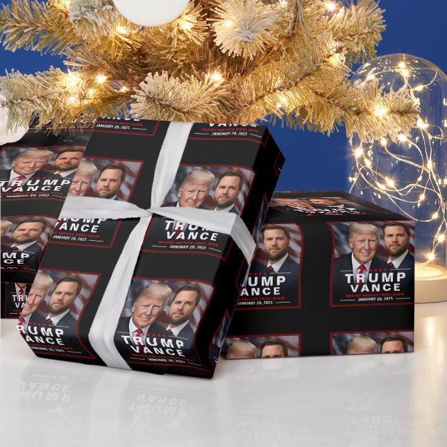Trump Vance Siegeszug Einweihungstag Sake Geschenkpapier (Feiertage)