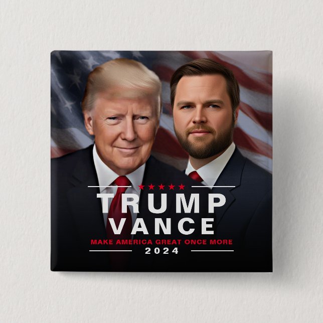 Trump Vance Wahlkampf 2024 Präsident Button (Vorderseite)