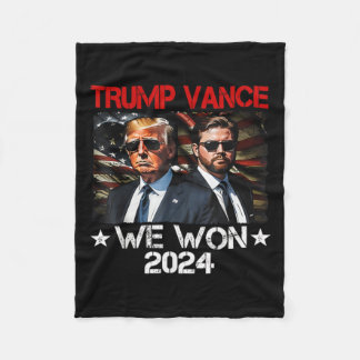 Trump Vance We Won Win Einweihung Tag 2025 47. Fleecedecke